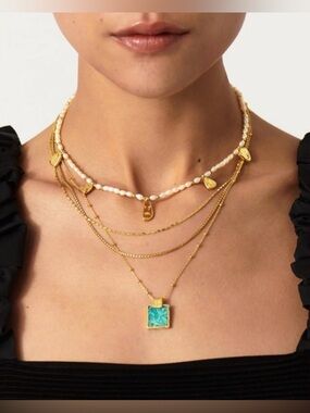 ‼️RARE‼️🎸MISSOMA🎸🔥NWT🔥 LENA CHARM NECKLACE—Amazonite